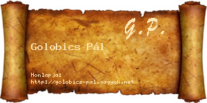 Golobics Pál névjegykártya